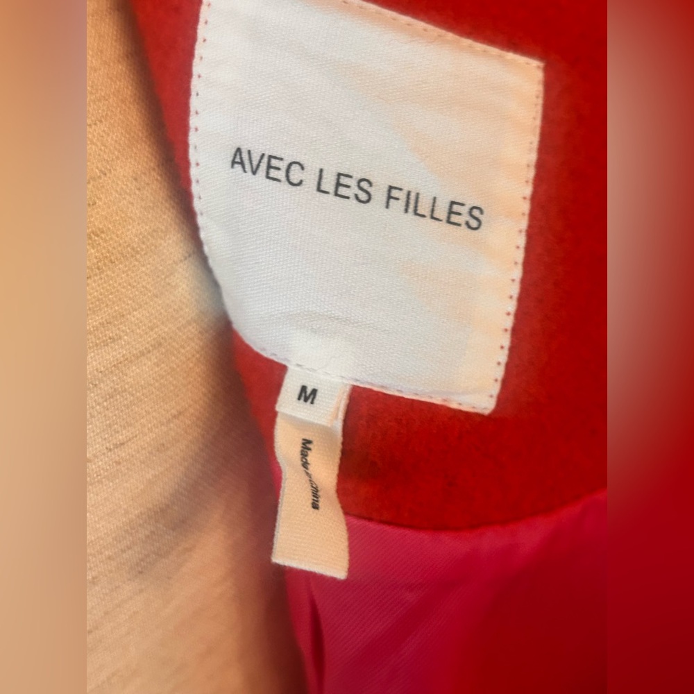 ‘Avec Les Filles’ Zara red Italian wool double breasted coat size M - Picture 11 of 11